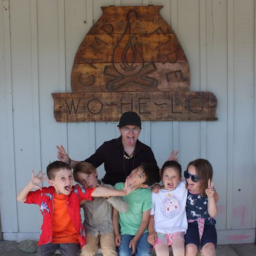 Group of kids with props